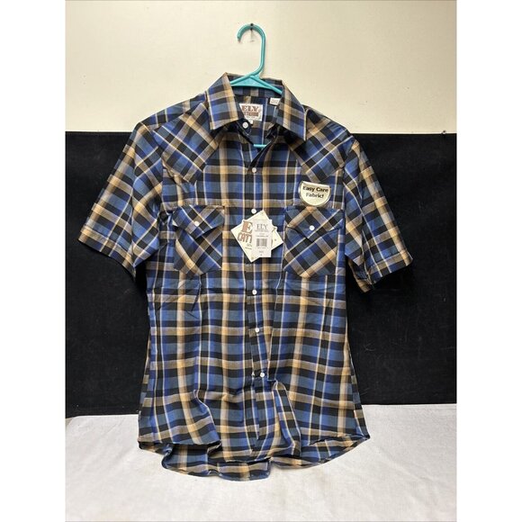 Ely Cattleman Western Shirt Mens Size Small Pearl Snap Cowboy Work Wear Plaid - Picture 1 of 5
